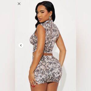 Fashion Nova Snake Print Mini Skirt
